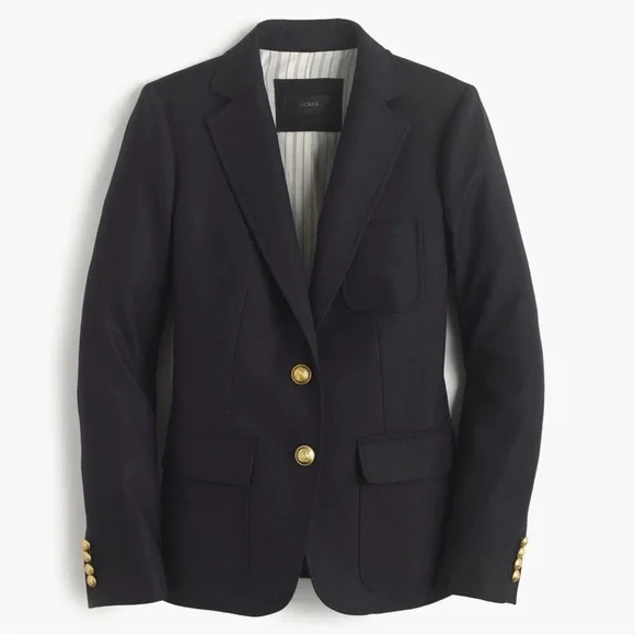 J.Crew Rhodes Women’s Black Wool Blazer Size 6 Classic Two-Button NWOT - Picture 6 of 16